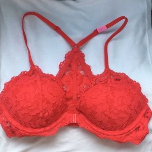 VS PINK front-closing racer back push-up bra